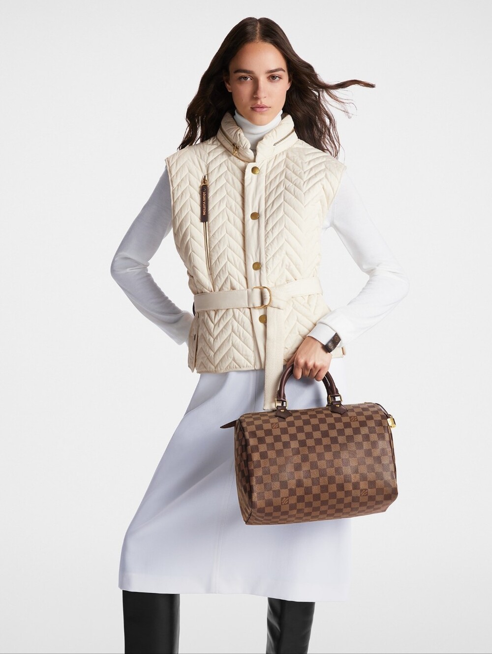 LIKE NEW! Authentic Louis Vuitton Damier Ebene Speedy 30 N41364 with LOCK & TAGS - Picture 2 of 16